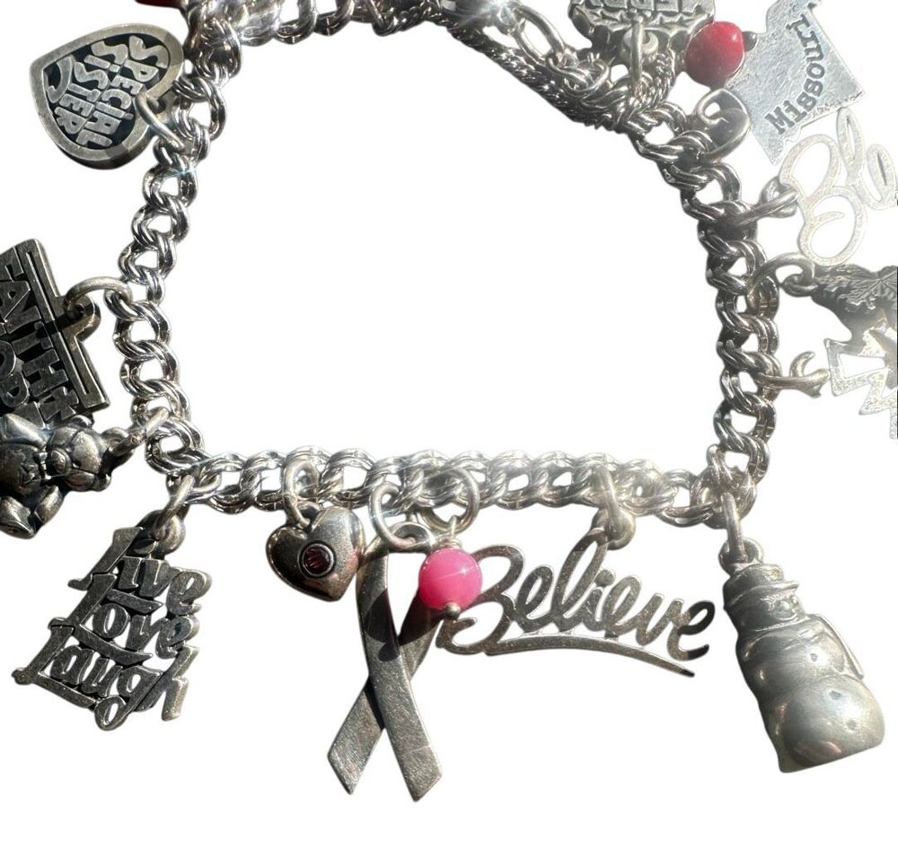 Authentic James Avery Sterling Silver 925 Charm Bracelet w/ 11+ Charms
